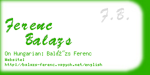 ferenc balazs business card